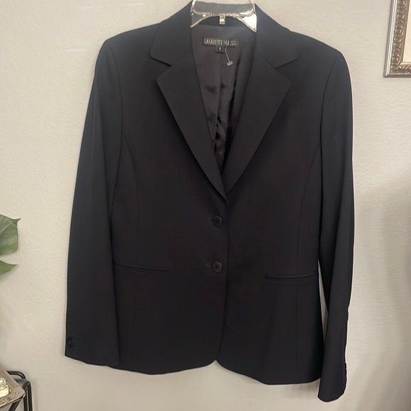 Lafayette 148 Perfect Navy 2 Button Blazer/Jacket Wool - Picture 1 of 12